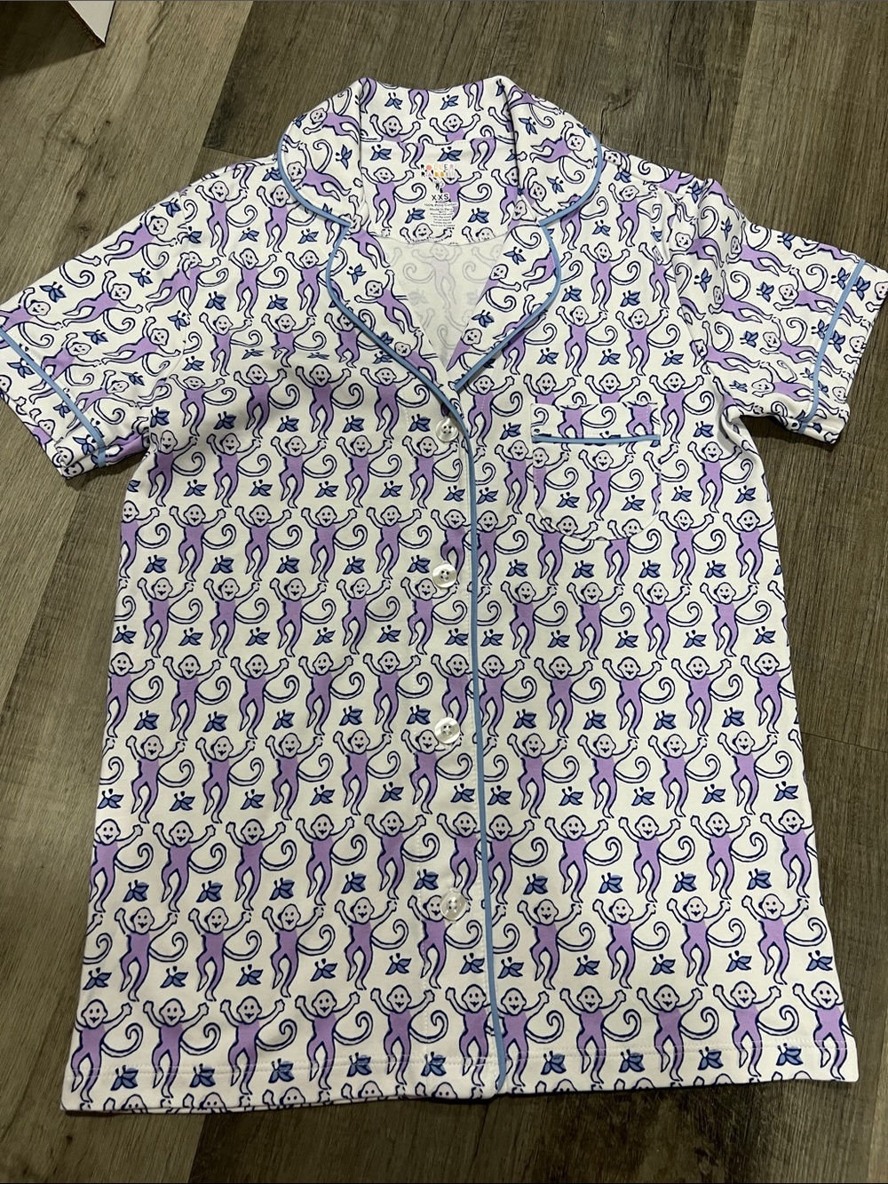 Roller Rabbit Monkey Polo Pajama Set size XXS lavender - Picture 2 of 6